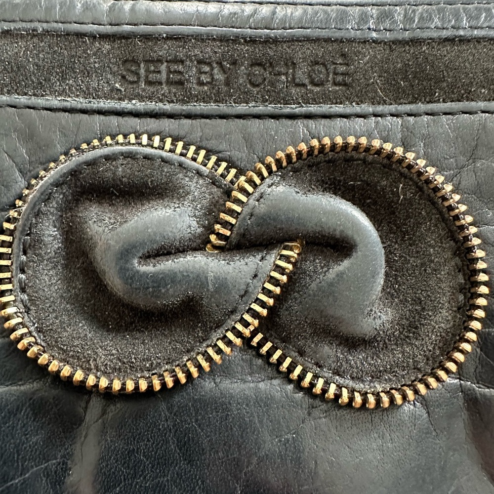 See By Chloe Black Soft Leather Wallet with Bronze Detail